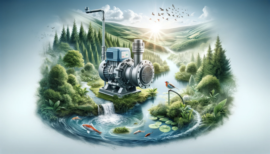 Zoller pump in a natural setting with wildlife, symbolizing environmental harmony.