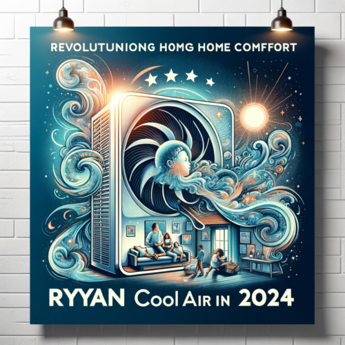An advertisement for Ryan Cool Air with a family enjoying a cool, comfortable home.